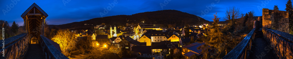 historic town bad muenstereifel germany in the evening high definition panorama