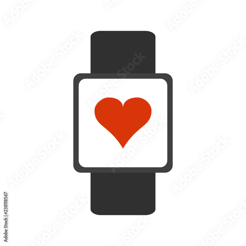 Smartwatch with heart symbol photo