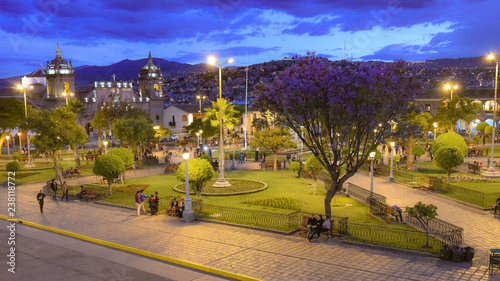 View of the cathedral and the Plaza de Armas in Ayacucho, Peru photo
