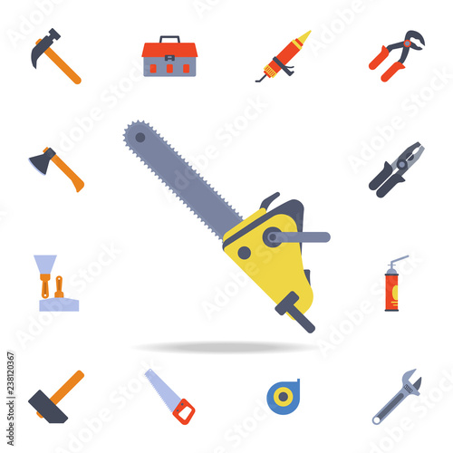 Fototapeta Naklejka Na Ścianę i Meble -  color electric saw  icon. Detailed set of color construction tools. Premium graphic design. One of the collection icons for websites, web design, mobile app
