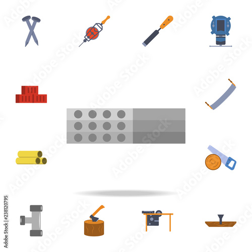 color concrete plates icon. Detailed set of color construction tools. Premium graphic design. One of the collection icons for websites, web design, mobile app
