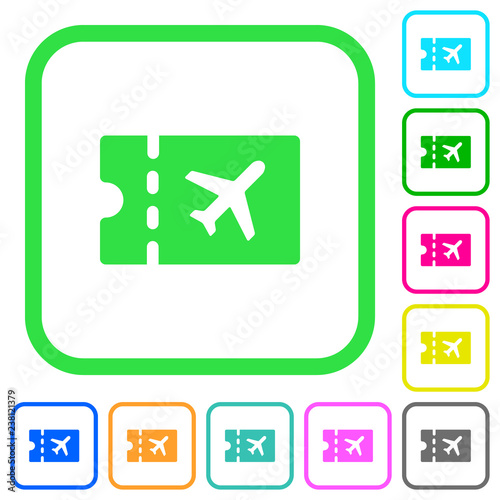 Air travel discount coupon vivid colored flat icons