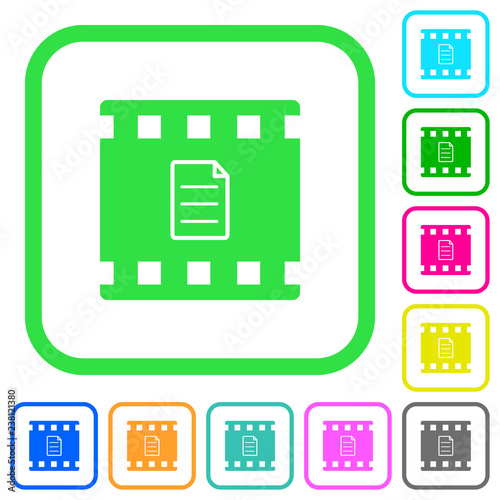 Movie details vivid colored flat icons