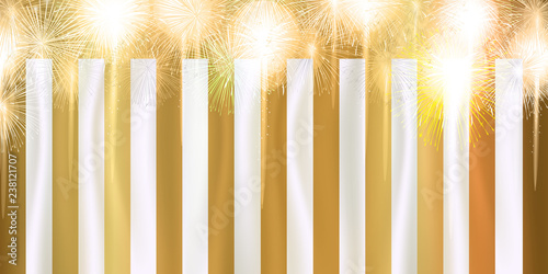 新年　初売り　花火　背景