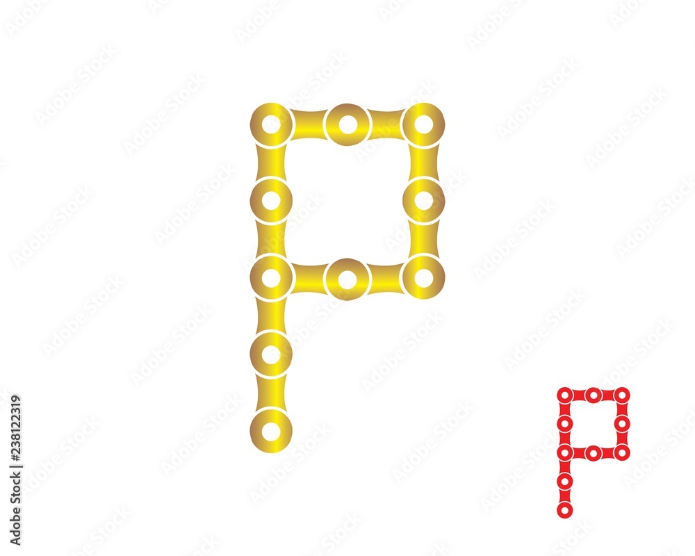 letter P logo chain concept letter P logo chain concept