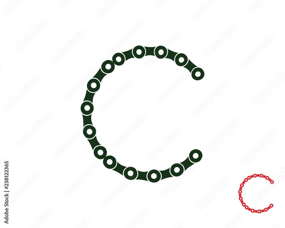letter c logo chain concept