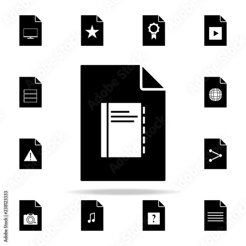 notebook on document icon. File and documents icons universal set for web and mobile