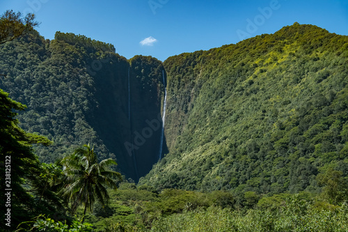 Waterfalls in Waipio Valley, Hawaii's Big Island photo