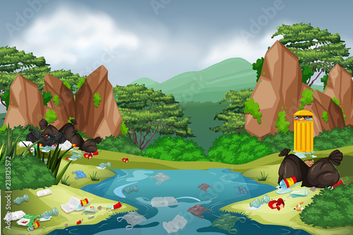 Dump garbage in the forest