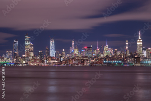 Night view on Midtown Manhattan with long exposure