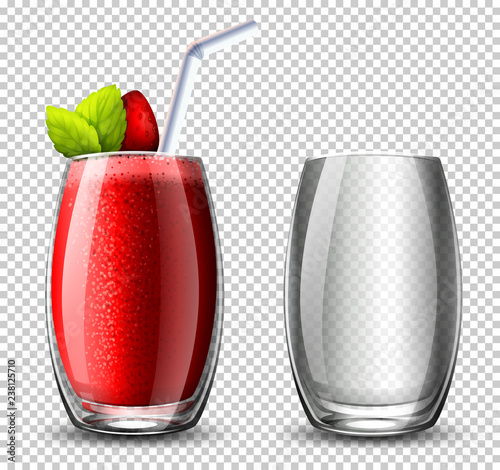 A strawberry cocktail on c background