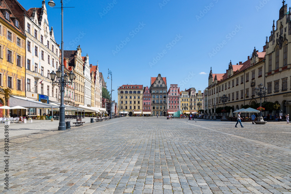 Market Square in the center of Wroclaw, Poland - obrazy, fototapety, plakaty 