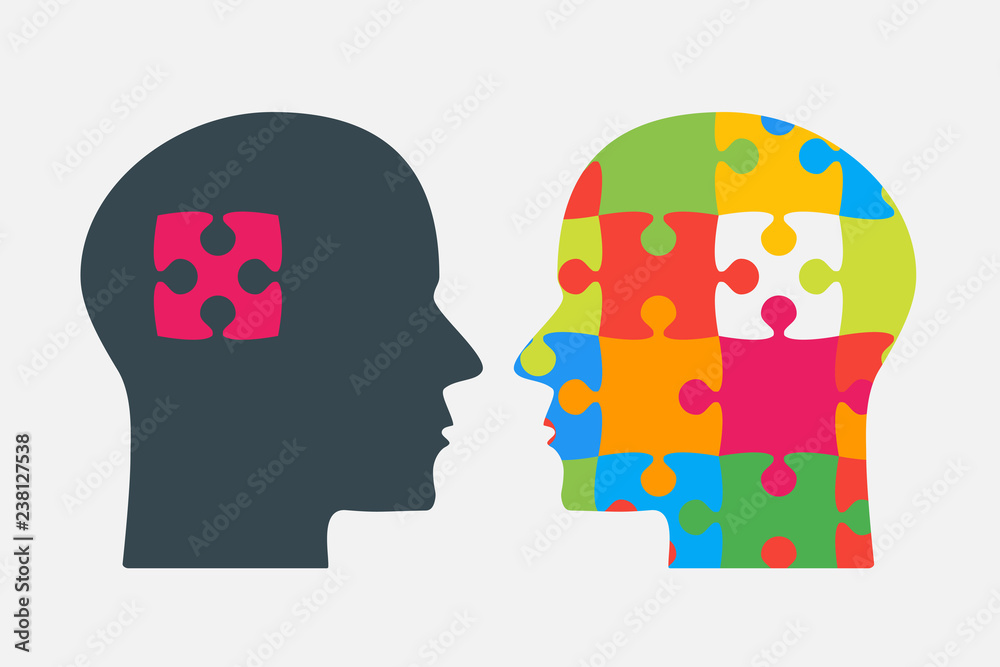 Puzzle Piece Heads Jigsaw. Puzzle Object. Head. Puzzle Piece Heads Jigsaw. Puzzle Object. Head.