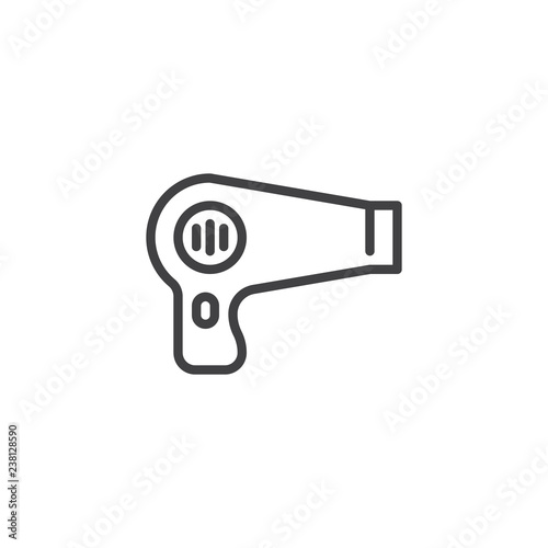 Hair dryer outline icon. linear style sign for mobile concept and web design. blower simple line vector icon. Symbol, logo illustration. Pixel perfect vector graphics