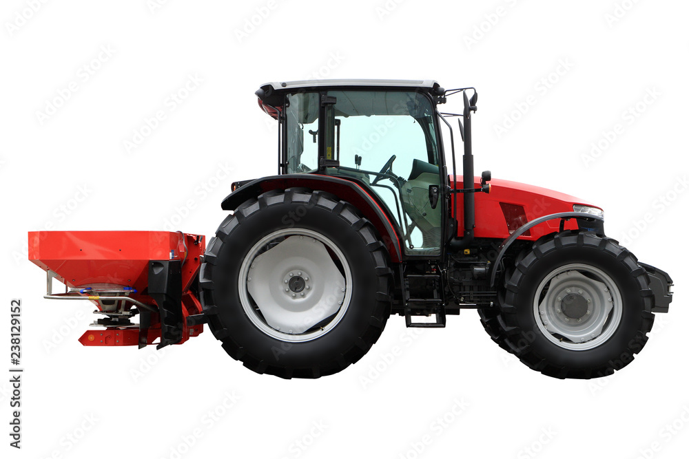Obraz premium tractor image with attachments for application of fertilizers.
