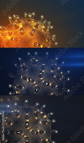 Metalic sphere with incande...