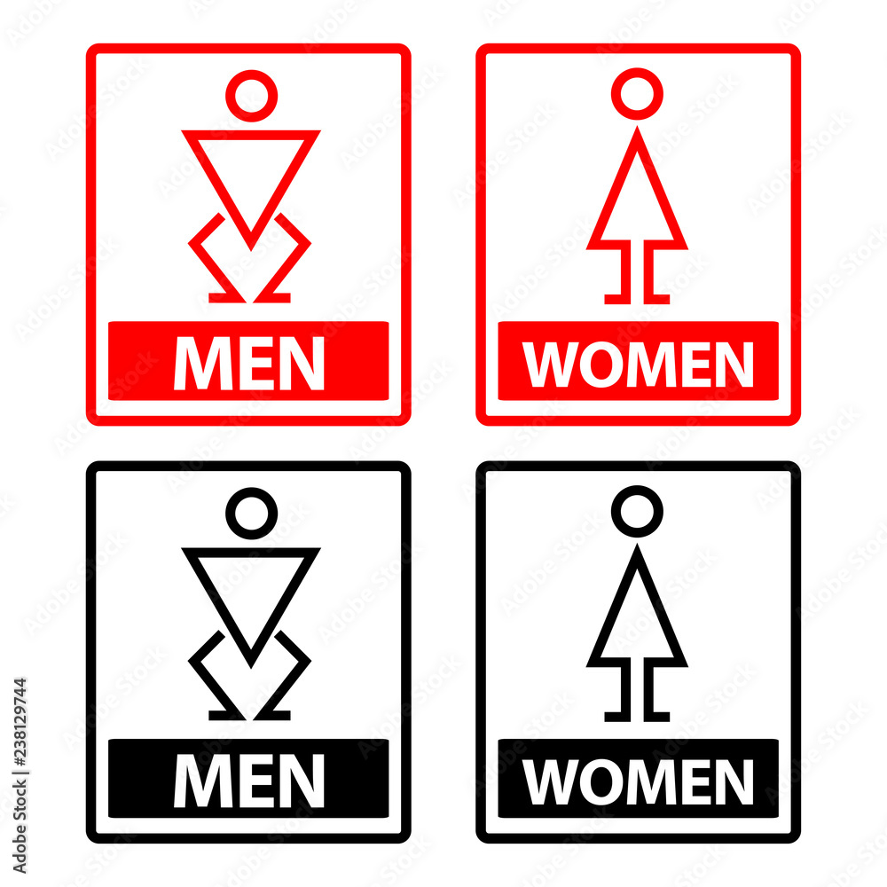 Vector Toilet signs stock vector, men and women icon set, flat designs Vector Toilet signs stock vector, men and women icon set, flat designs