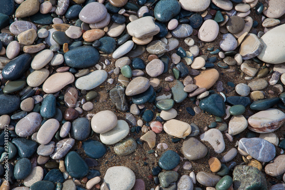 Naklejka premium Many rocks on tehe ground. Travel photo 2018 december.