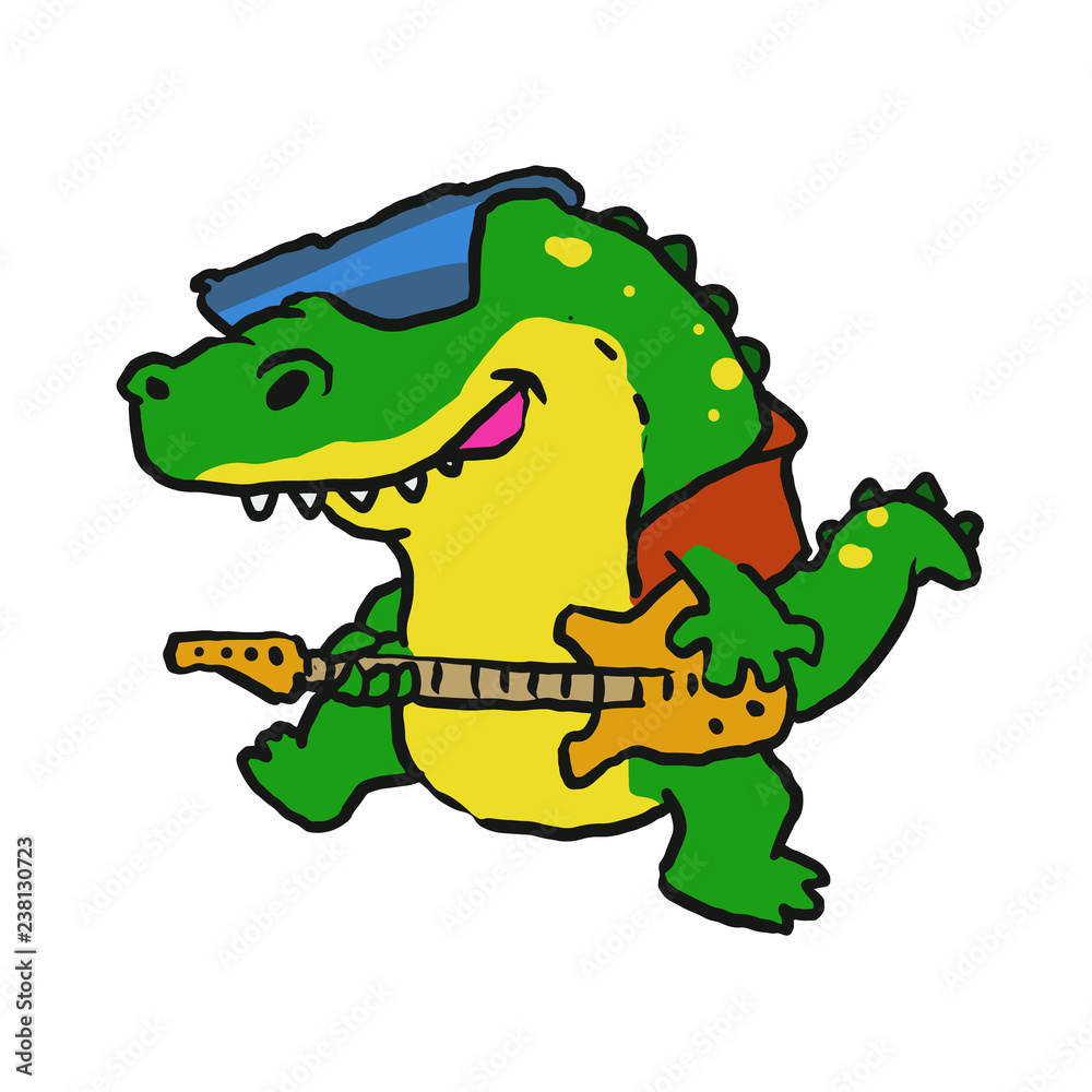 Fototapeta premium Crocodile playing electric guitar