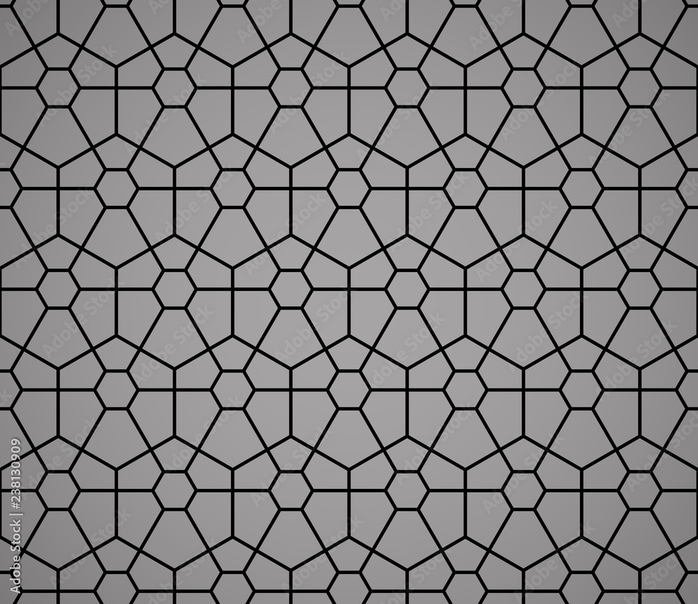 Obraz premium The geometric pattern with lines. Seamless vector background. Black and grey texture. Graphic modern pattern. Simple lattice graphic design