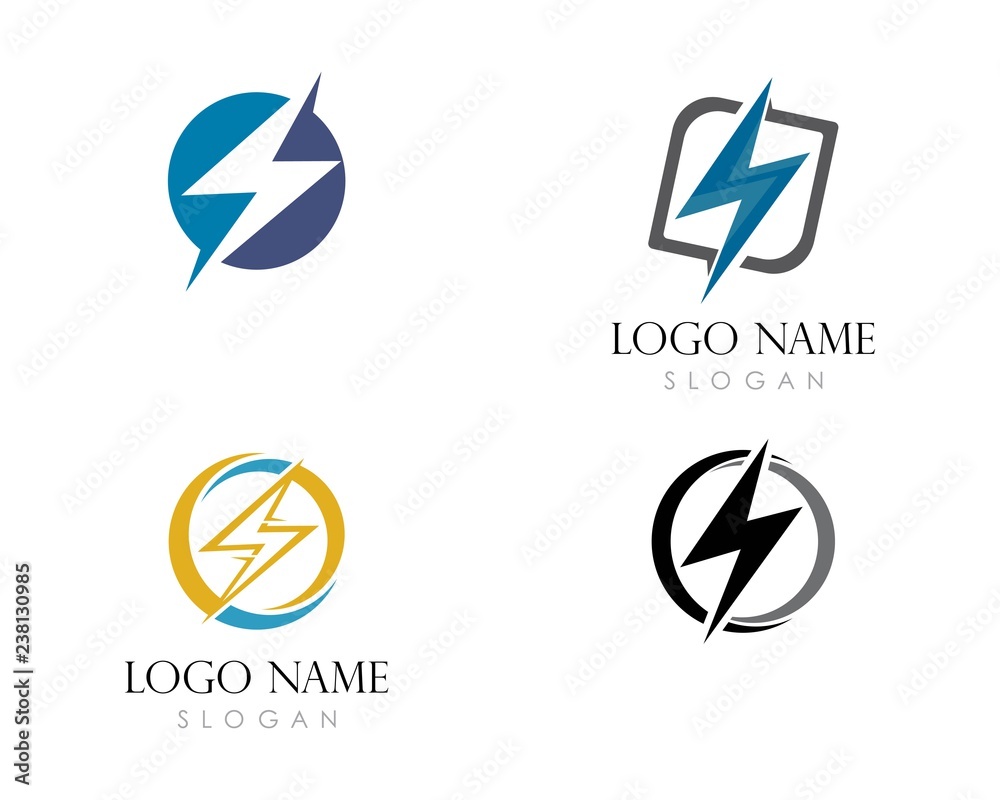 Lightning, electric power vector logo design element. Energy and thunder electricity 

symbol concept.
