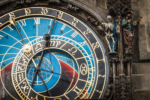 detail of astronomical clock of prague photo