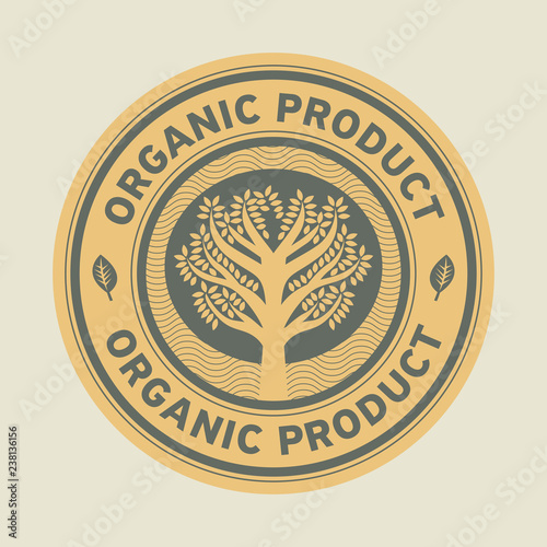 Abstract sign or label with text Organic product