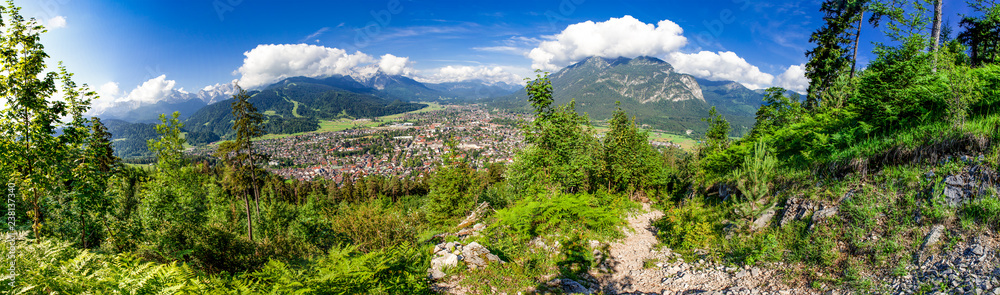 View from Wank on the Garmisch-Partenkirchen - Bavaria - Germany