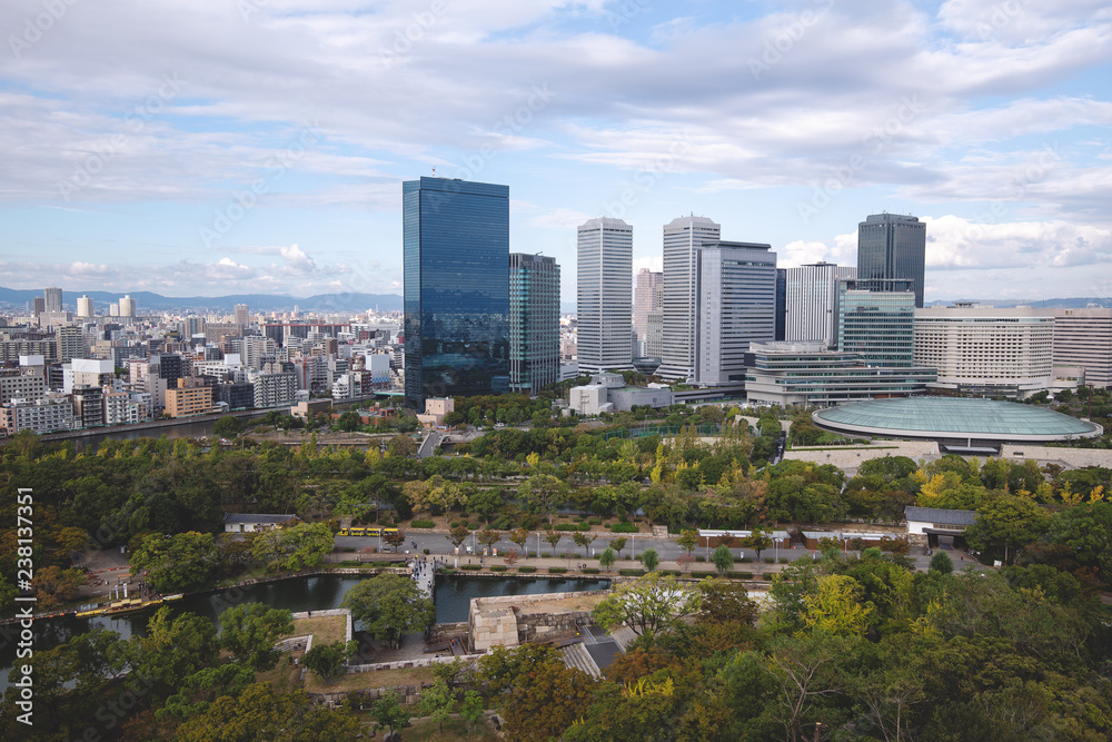 Obraz premium cityscape of the osaka japan
