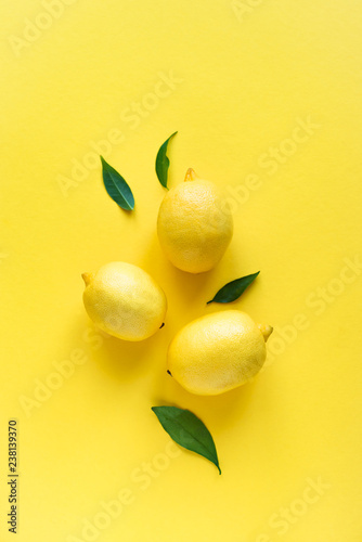 Lemons on yellow