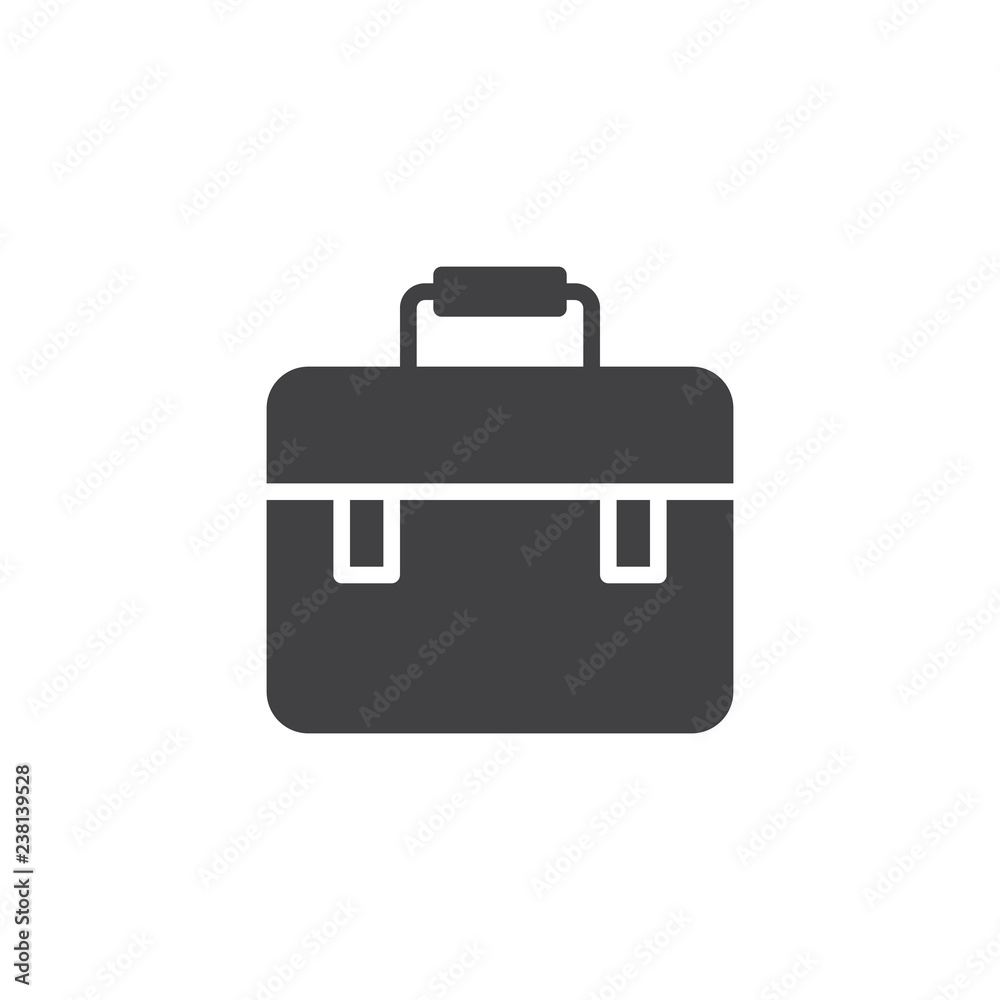 Briefcase bag vector icon. filled flat sign for mobile concept and web design. Suitcase simple solid icon. Portfolio symbol, logo illustration. Pixel perfect vector graphics Briefcase bag vector icon. filled flat sign for mobile concept and web design. Suitcase simple solid icon. Portfolio symbol, logo illustration. Pixel perfect vector graphics