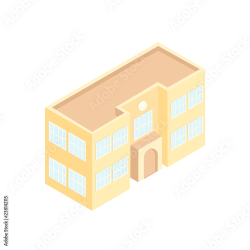 School Building Vector Isometric Illustration