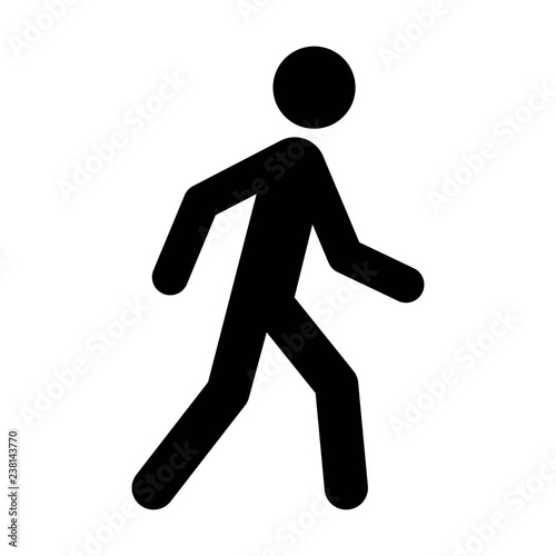 A person walking or walk sign flat vector icon for apps and websites photo