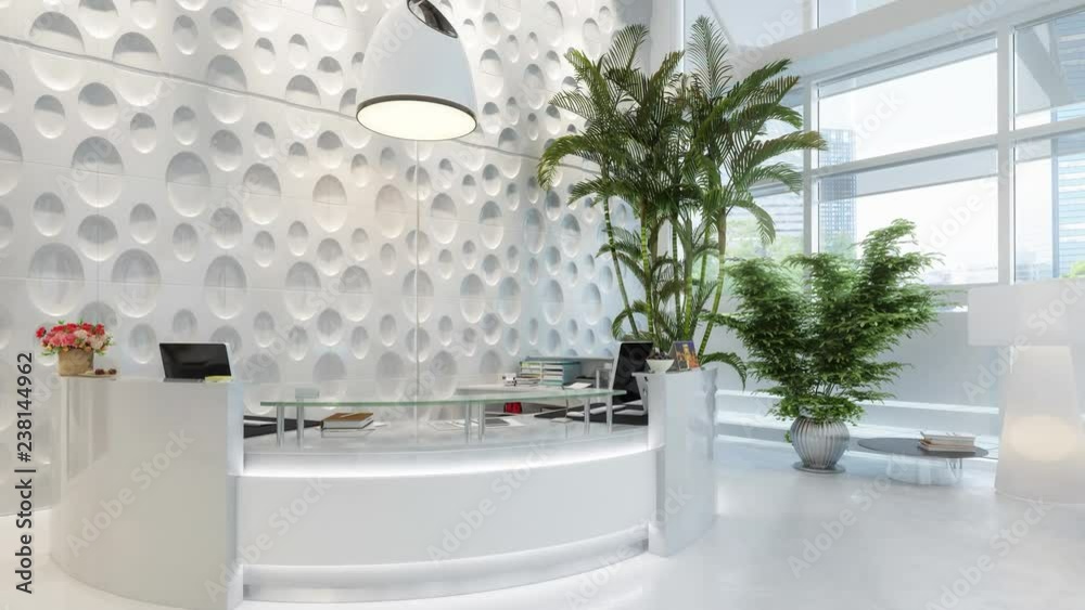 Modern Reception Desk (looping) - 3d visualization