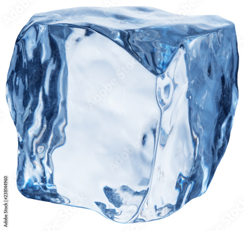 Ice cube. Macro shot. Clipping path.