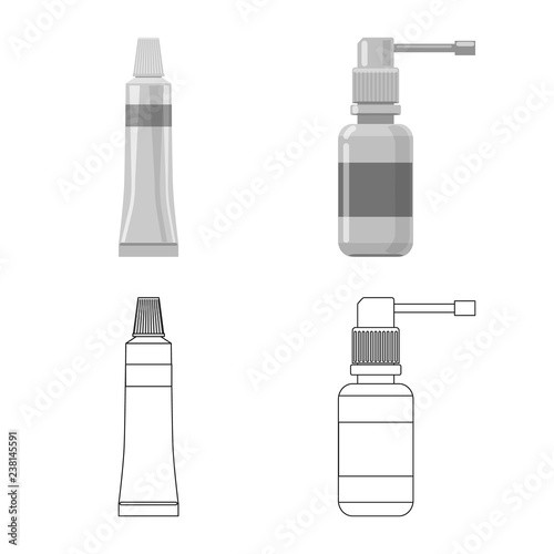 Isolated object of pharmacy and hospital sign. Set of pharmacy and business stock symbol for web.