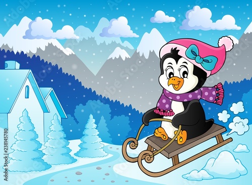 Sledging penguin theme image 5