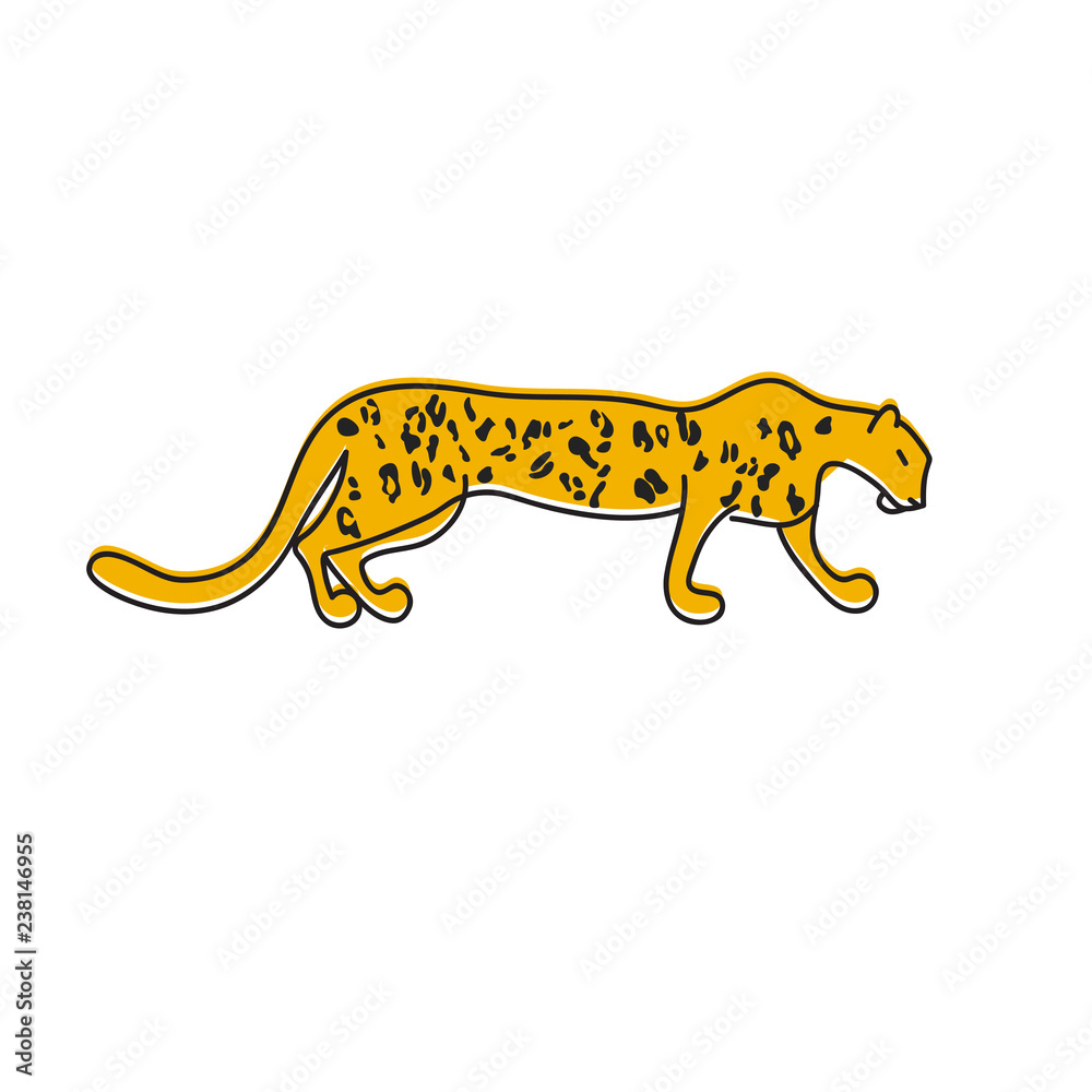 hand drawn stylized leopard hand drawn stylized leopard