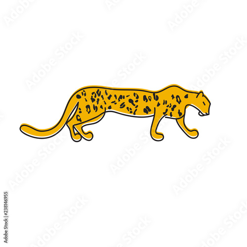 hand drawn stylized leopard