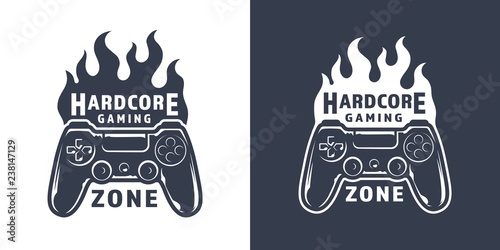 Vintage monochrome gaming logo