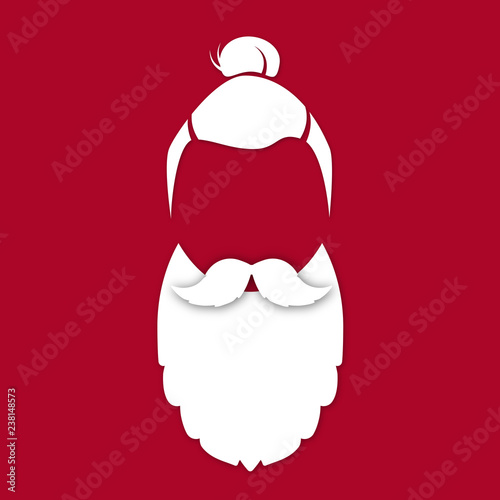 Weihnachtsmann mit Man Bun Frisur und weißem Bart