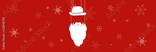 Header Santa Clause Face red banner