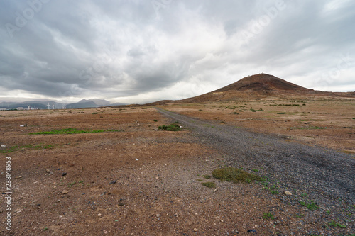 Brown and gray colors of the rainy Gran Canaria island