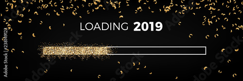 2019 panorama golden glitter loading bar sparkling confetti