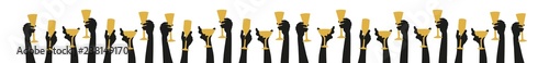 Banner Header Panorama Party Hands Prosecco Glasses