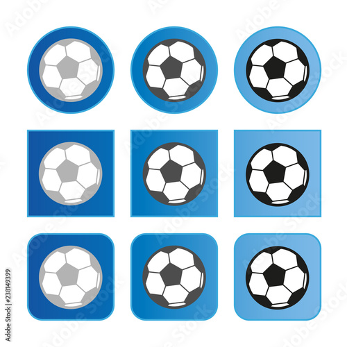 Soccer Button Set - Vector Illustration - Isolated On White Background