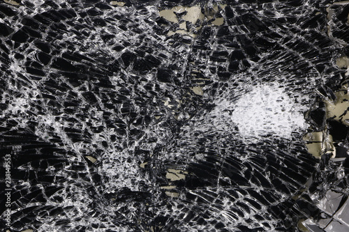 texture of broken glass of a smartphone