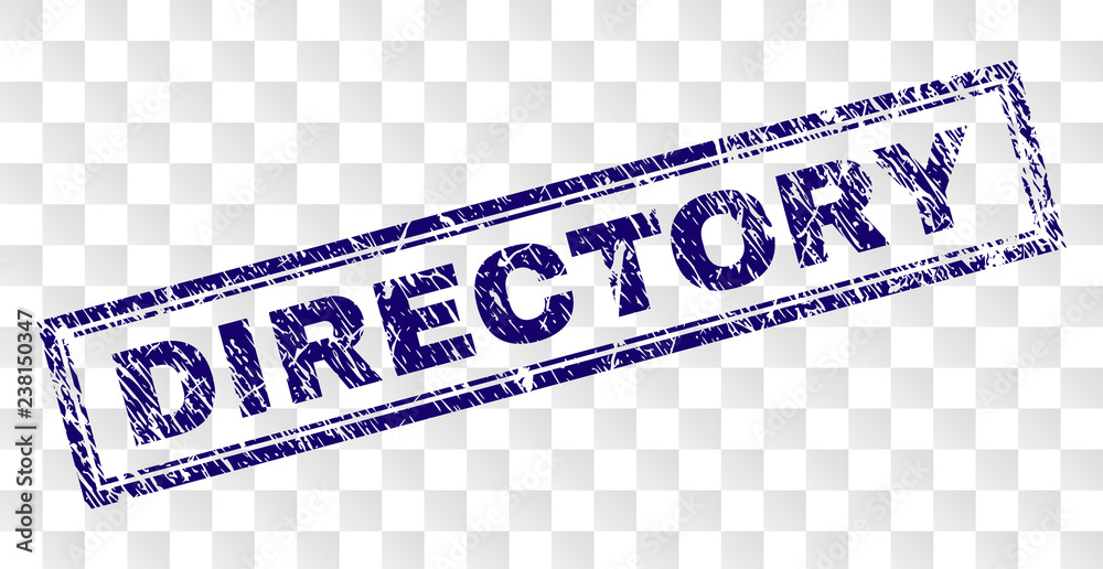 DIRECTORY stamp seal print with rubber print style and double framed