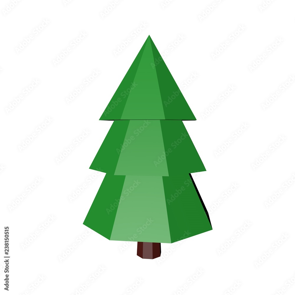 Low poly tree render 3d isolated on white. Low poly tree render 3d isolated on white.