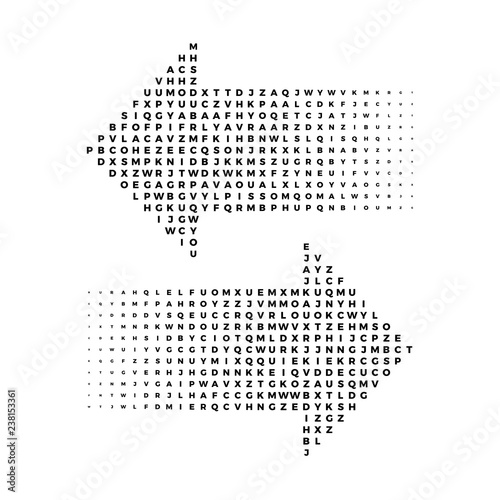 Letter arrow halftone gradients, graphic elements, left and right directions, vector illustration